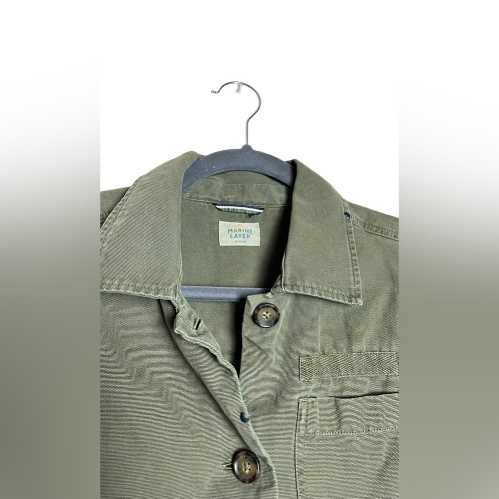 MARINE LAYER women’s green olive long sleeve jacket size M - Picture 5 of 7